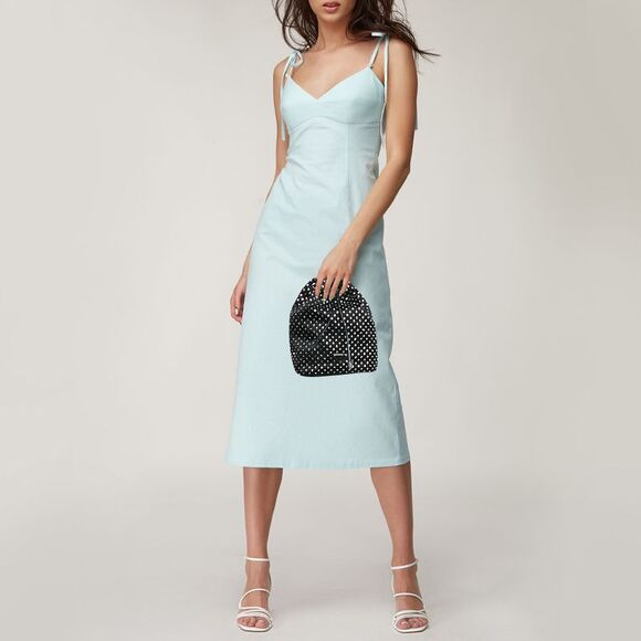 Prada Black Nylon Crystals Embellished Drawstring Pouch - Picture 2 of 7